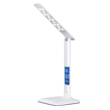 Lampe de table à LED pliable recharge sans fil avec lampe de bureau à température calendaire
